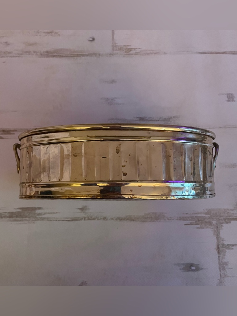 Vintage Solid Brass Oblong Planter - Picture 4 of 9